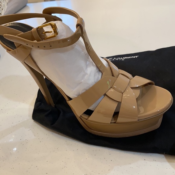 Saint Laurent Womens tribute patent platform sandals - Picture 4 of 11